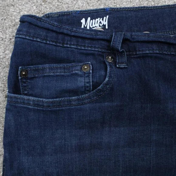 Mugsy Fultons Jeans Mens 40X30 Blue Dark Wash 5-Pocket Stretch Denim FLX3NFU